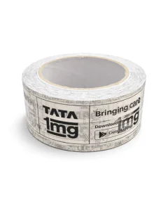 1MG, Printed Transparent, 42microns, Round, Self adhesive, Tapes, 48mm x 100m, Pack of 1